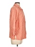 Chico's 100% Linen Stripes Orange 3/4 Sleeve Button-Down Shirt Size Lg (2) - photo 4