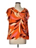 DR2 100% Polyester Orange Short Sleeve Blouse Size L - photo 1