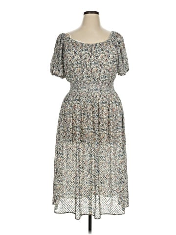 Madewell Smock-Waist Peasant Midi Dress in Blossoming Vines (view 1)