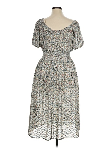 Madewell Smock-Waist Peasant Midi Dress in Blossoming Vines (view 2)