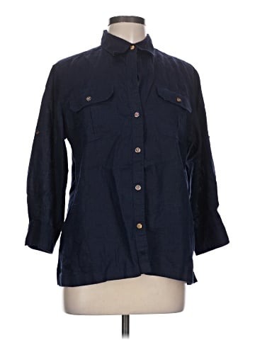 Lauren by Ralph Lauren 3/4 Sleeve Button-Down Shirt (view 1)