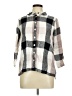 Soft Surroundings Checkered-gingham Gray 3/4 Sleeve Button-Down Shirt Size M - photo 1