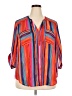 Torrid 100% Polyester Color Block Orange 3/4 Sleeve Blouse Size 2X Plus (2) - photo 1