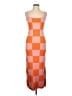 Unbranded 100% Polyester Argyle Orange Casual Dress Size L - photo 1