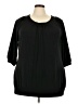 Just My Size Black 3/4 Sleeve Top Size 3X Plus - photo 1