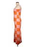 Unbranded 100% Polyester Argyle Orange Casual Dress Size L - photo 5