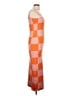 Unbranded 100% Polyester Argyle Orange Casual Dress Size L - photo 4