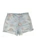 No Boundaries Floral Blue Denim Shorts Size 7 - photo 1