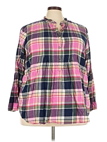 Lands' End 3/4 Sleeve Button-Down Shirt (view 1)