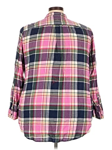 Lands' End 3/4 Sleeve Button-Down Shirt (view 2)