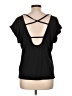 Peach Black Short Sleeve Top Size L - photo 2