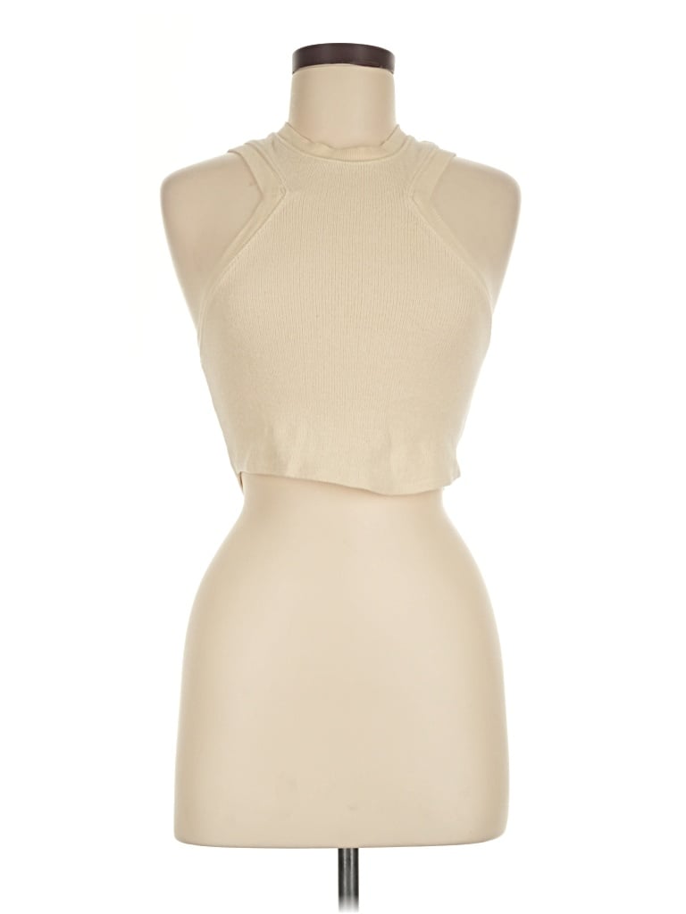 Pre-owned Out From Under Tank Top Tan Halter Neckline Tops
