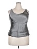 Doncaster Collection 100% Silk Silver Sleeveless Top Size 18 - photo 1