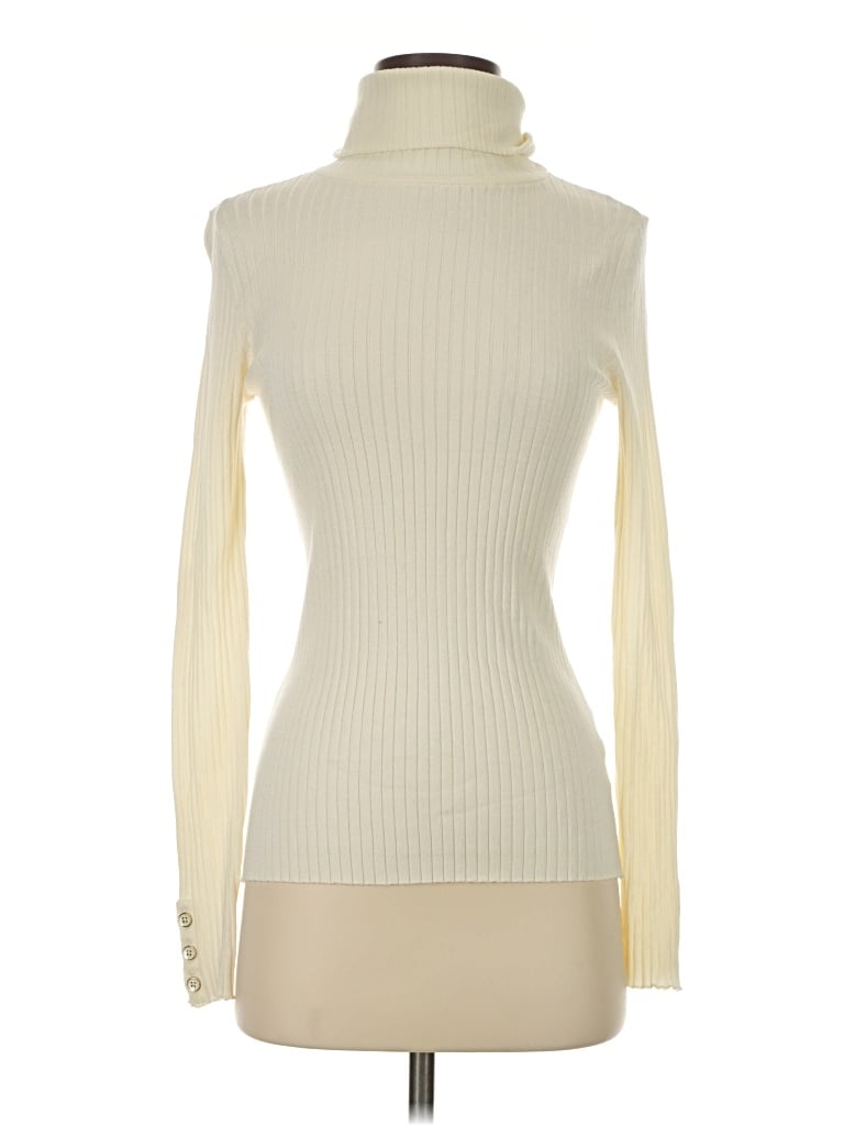 Pre-owned J. Mclaughlin Turtleneck Sweater In Ivory