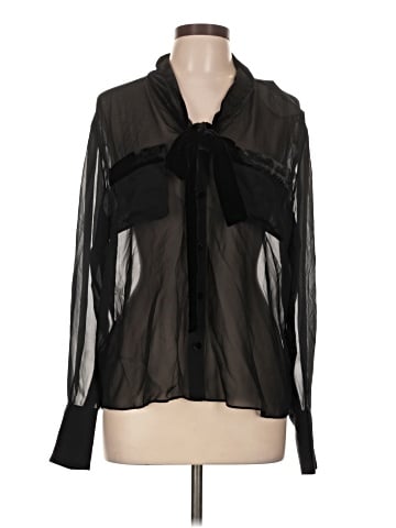 FRAME Long Sleeve Silk Top (view 1)