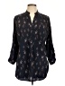 Fun2Fun 100% Polyester Floral Black 3/4 Sleeve Blouse Size L - photo 1