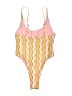 Assorted Brands Chevron-herringbone Yellow One Piece Swimsuit Size S - photo 2