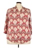 JM Collection Print Red 3/4 Sleeve Blouse Size 3X - photo 1
