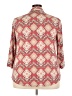 JM Collection Print Red 3/4 Sleeve Blouse Size 3X - photo 2