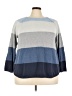 Karen Scott 100% Cotton Color Block Blue Pullover Sweater Size 3X - photo 1