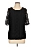 Dana Buchman Black Short Sleeve Blouse Size L - photo 1