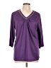 Blair 100% Polyester Purple 3/4 Sleeve Top Size L - photo 1
