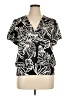 Nine West 100% Polyester Black Short Sleeve Blouse Size XL - photo 1