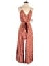 Billabong 100% Rayon Hearts Orange Jumpsuit Size M - photo 1