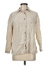 Kate Hill 100% Linen Tan Long Sleeve Button-Down Shirt Size M (petite) - photo 1