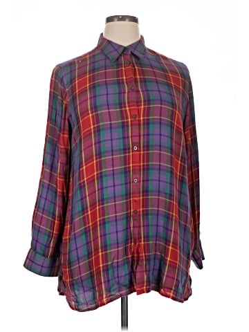 Lauren by Ralph Lauren 3/4 Sleeve Button-Down Shirt (view 1)