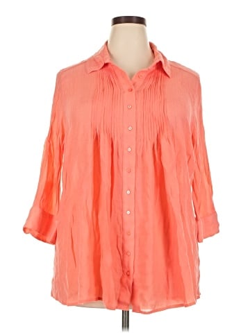 Alfani 3/4 Sleeve Button-Down Shirt (view 1)