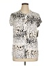 Dana Buchman Animal Print Ivory Short Sleeve Blouse Size XL - photo 1