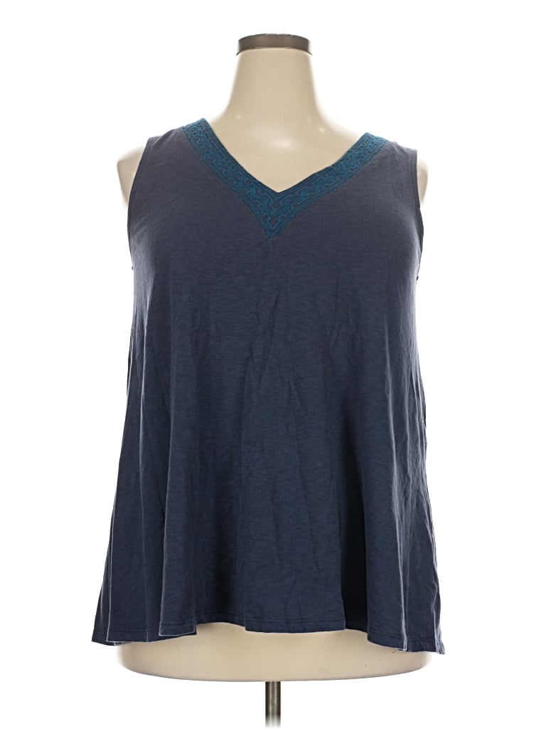 Pre-owned Lane Bryant Sleeveless T-shirt In Blue
