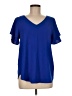 MTS 100% Polyester Blue Short Sleeve Blouse Size M - photo 1