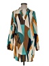 Shein 100% Polyester Print Teal Casual Dress Size 4 - photo 1