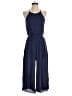 Everly 100% Rayon Solid Blue Jumpsuit Size S - photo 1