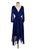 DKNY 100% Polyester Solid Blue Cocktail Dress Size 0 - photo 1
