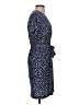 BCBGMAXAZRIA Polka Dots Checkered-gingham Color Block Graphic White Blue Casual Dress Size XS - photo 4