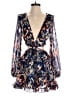 Akira 100% Polyester Print Blue Romper Size S - photo 1