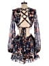 Akira 100% Polyester Print Blue Romper Size S - photo 2