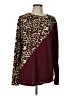 Assorted Brands Animal Print Burgundy Long Sleeve T-Shirt Size L - photo 1