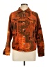 Chico's 100% Cotton Print Orange Jacket Size Lg (2) - photo 1