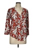 Fun2Fun 100% Rayon Red 3/4 Sleeve Blouse Size L - photo 1