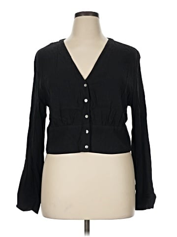 Madewell Lusterweave V-Neck Button-Front Shirt (view 1)