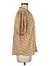 Ann Taylor 100% Polyester Polka Dots Tan Short Sleeve Blouse Size M - photo 4