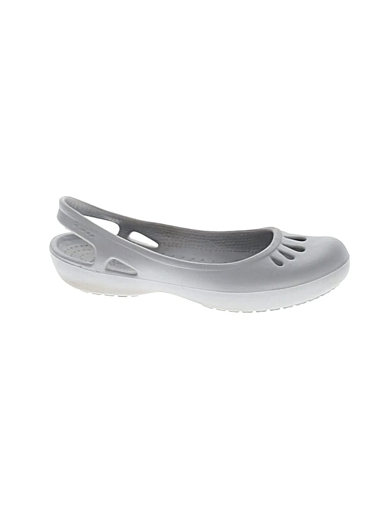 Pre-owned Crocs Flats In Gray
