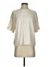 Evereve Metallic Silver Short Sleeve Blouse Size S - photo 1