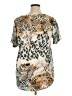 One World Animal Print Gold Short Sleeve Blouse Size 1X - photo 2