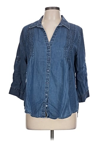 Gloria Vanderbilt 3/4 Sleeve Button-Down Shirt (view 1)