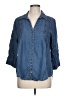 Gloria Vanderbilt Blue 3/4 Sleeve Button-Down Shirt Size L - photo 1